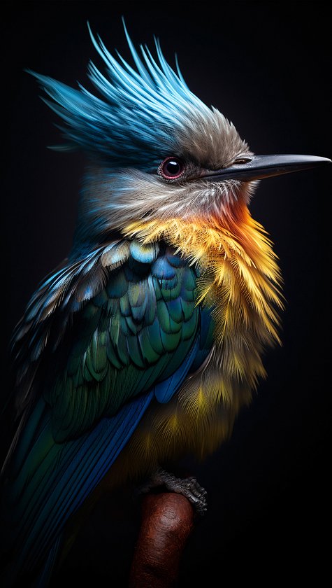 Wanddecoratie ijsvogel Canvas - Realistic Photo Canvas Vogel -formaat - 50x70cm