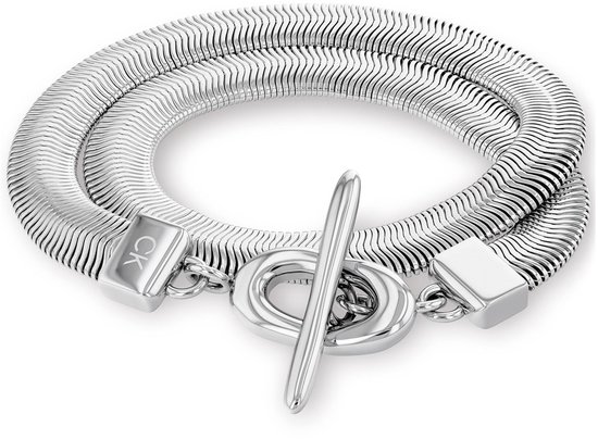 Calvin Klein CJ35000594 Dames Armband - Schakelarmband - Sieraad - Staal - Zilverkleurig - Omega - 10 mm breed - 39 cm lang