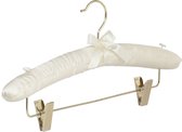 De Kledinghanger Gigant - 10 x Blousehanger / shirthanger / satijnhanger / knijperhanger ivoor / creme met anti-slip knijpers en messinghaak, 38 cm