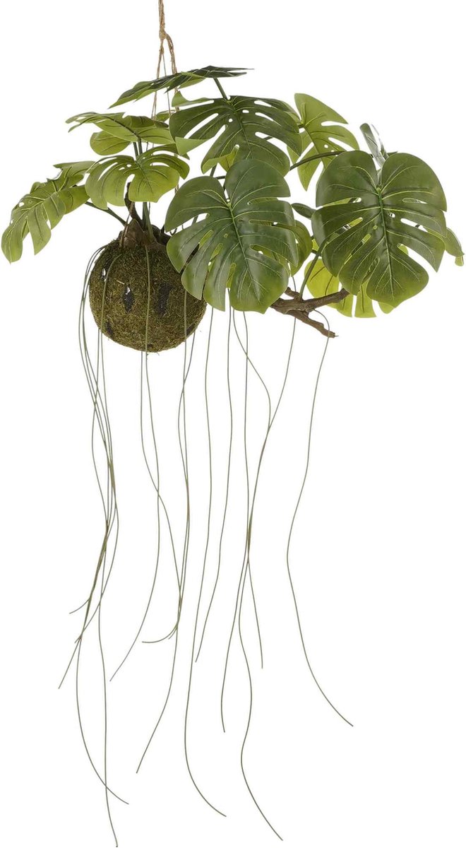 Mica Decorations Kunstplant Monstera Hanging - 93x66x43 cm - foam - Groen