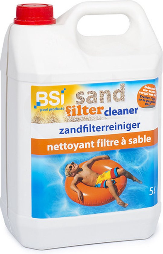 BSI - Sand Filter Cleaner - Zwembad - Spa - Reiniger voor zandfilters en filters uit diatomeeënaarde - Verwijdert vet, kalkafzettingen, haren en ander vuil uit de filter - 5 l