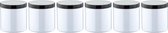 Scrubzout Perzik - 300 gram - Pot met zwarte deksel - set van 6 stuks - Hydraterende Lichaamsscrub