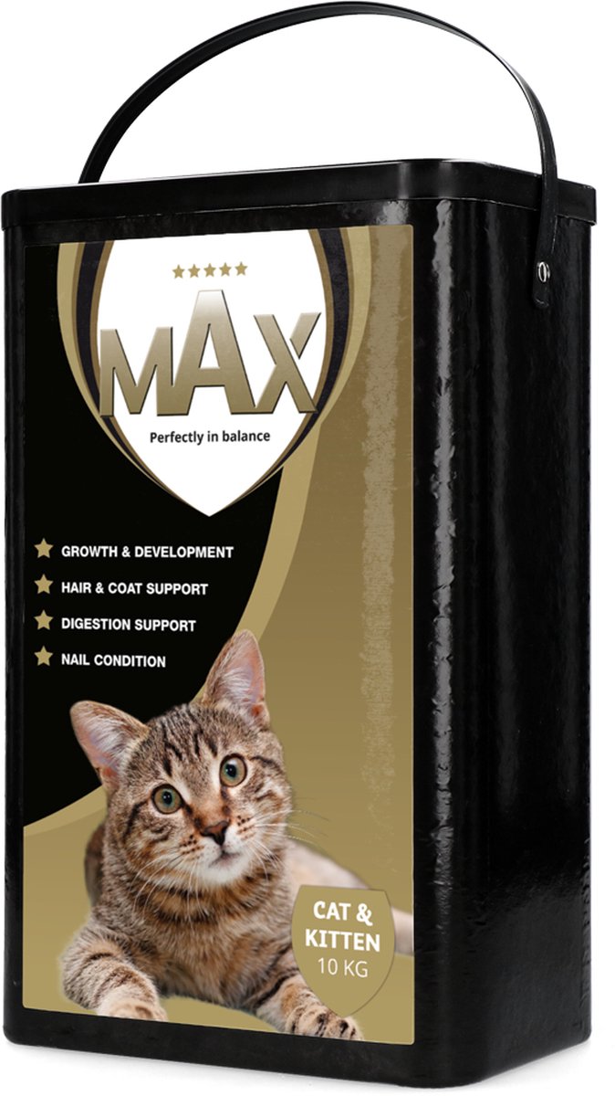 Holland Animal Care Max Kat en Kitten - Super Premium Plus voeding – Dierenvoeding met Biozin – Geschikt voor elke soort kat – Optimaliseert de spijsvertering – Verzorgt de tanden en voorkomt een slechte adem – 3kg