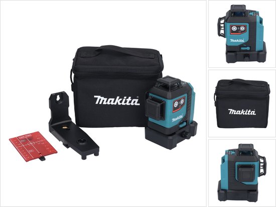 Foto: Makita sk700d 12v max li ion accu kruislijnlaser body in tas zelfnivellerend rood 3x360 25m