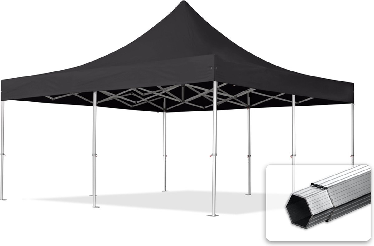 TOOLPORT 5x5 m Easy Up partytent Vouwpaviljoen PVC brandvertragend PROFESSIONAL alu 50mm zwart