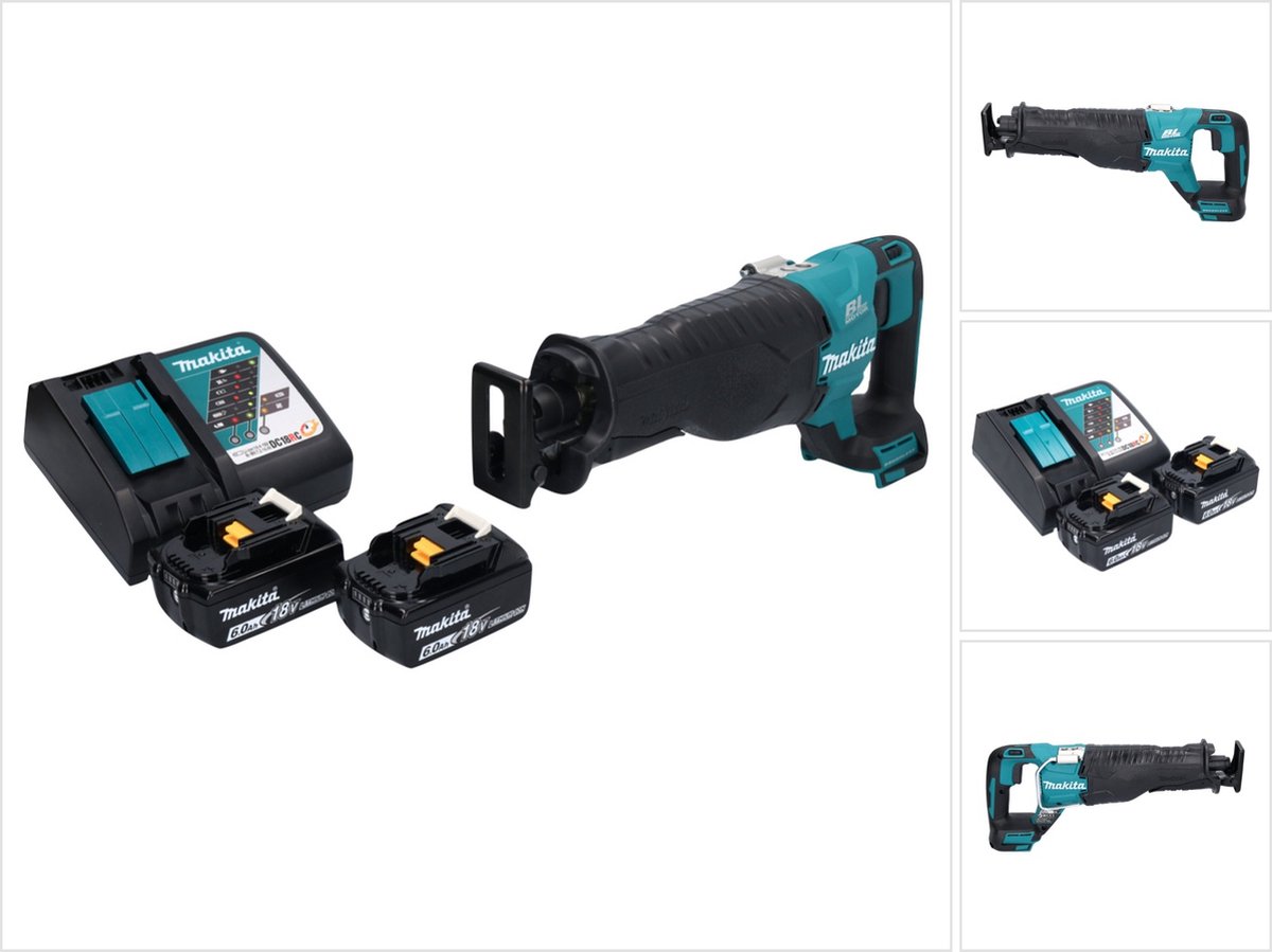 Makita DJR 187 RG accu reciprozaag 18 V borstelloos + 2x accu 6.0 Ah + lader