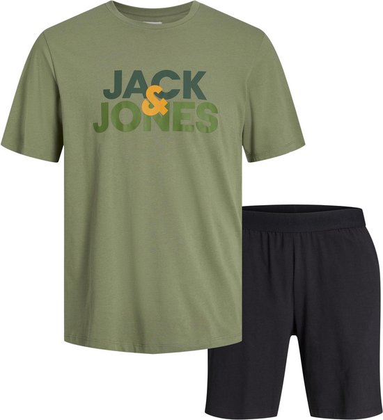 Jack & Jones Pyjama korte broek - Zwart-Kaki - 12255000-Oil Green - Mannen