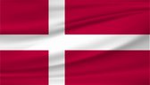 Partychimp Deense Vlag Denemarken - 90x150 Cm - Polyester - Rood/Wit