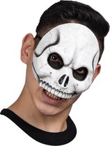 Partychimp Skelet Skull Schedel Wit Half Masker Halloween Masker voor bij Halloween Kostuum Volwassenen - Latex - One Size