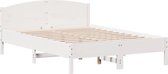 vidaXL - Cadre de lit - sans - matelas - solide - bois de pin - blanc - 120x200 - cm