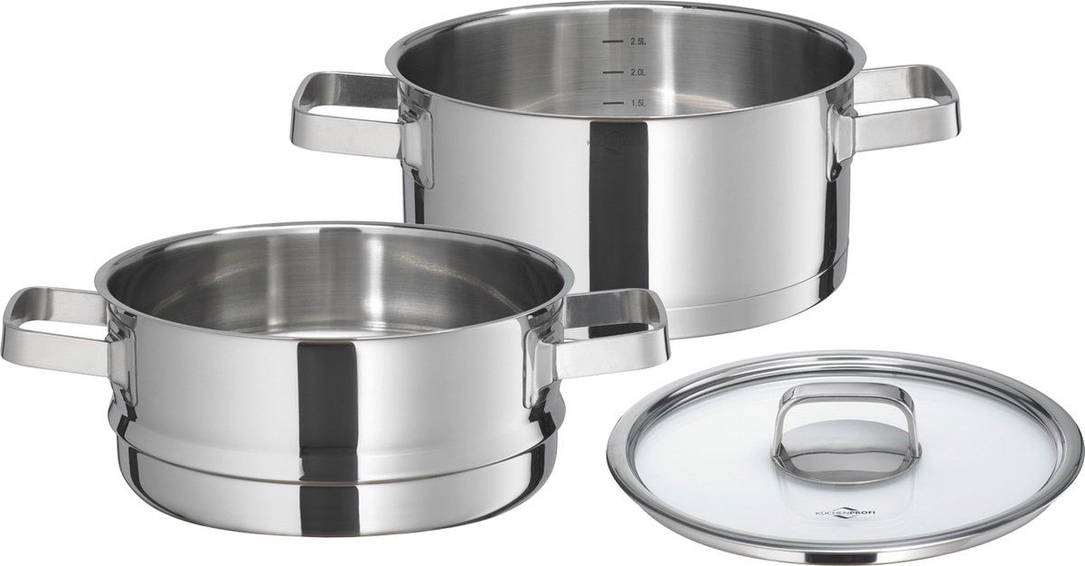 Küchenprofi San Remo kookpot 20 cm hoog met glas deksel