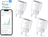 EIGHTREE - Smart Plug - WiFi - Ensemble 4 pièces - Smart Plug - App Control - Compteur de consommation - Compteur d'énergie - Commande vocale avec Alexa & Google Home - ET20-1