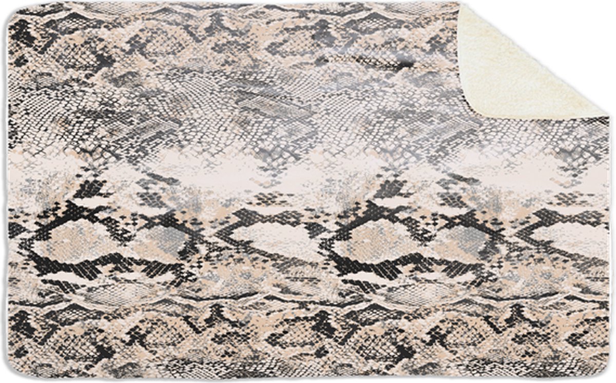 Fleecedeken Snake, 96x146cm, Polyester Sherpa, FD2023311, deken met print