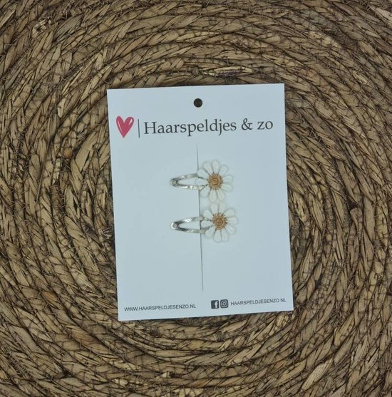 Haarspeldje Flower - daisy - madeliefjes - bronskleur — 4 cm / goud