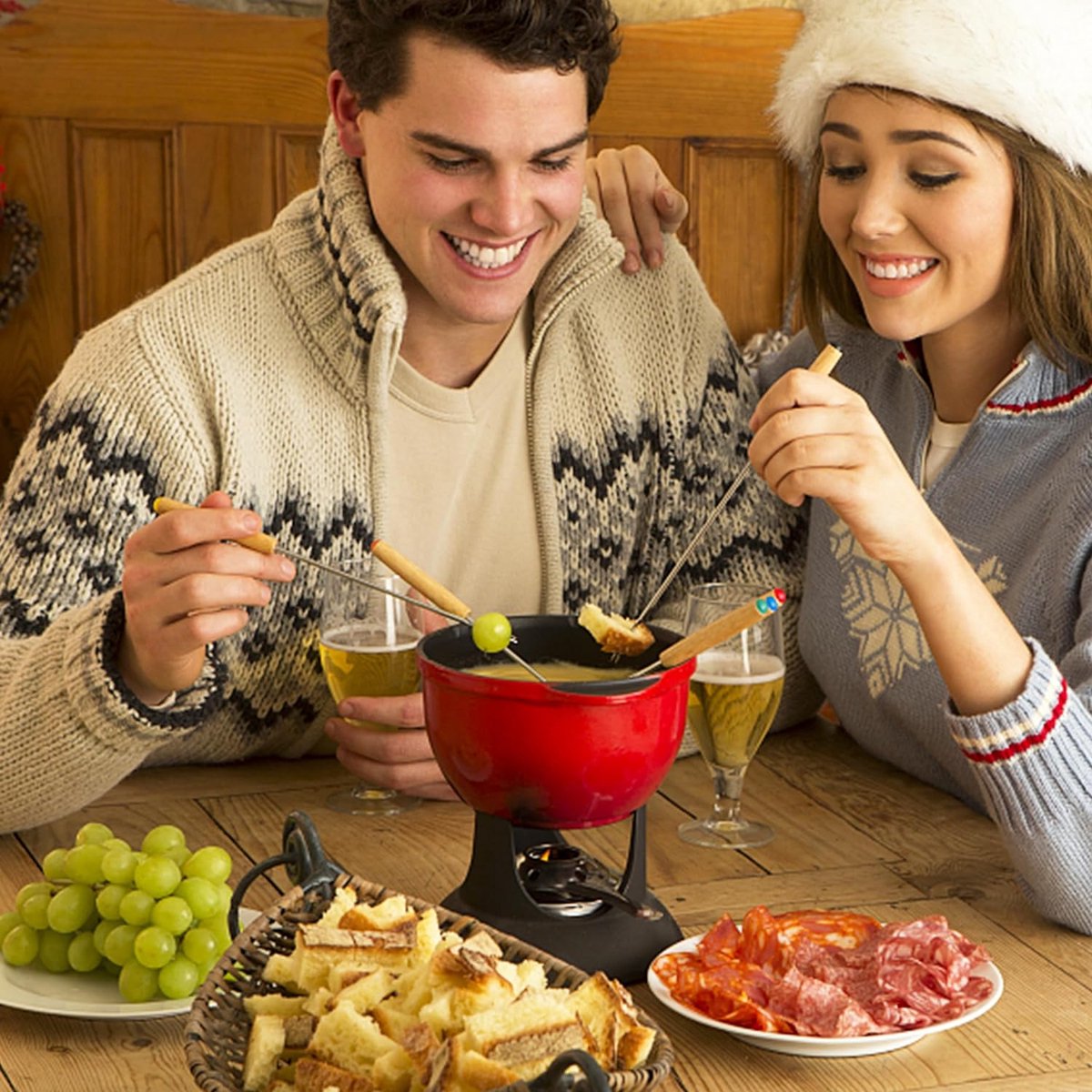 Bondoo Fonduevorken - Set van 12 - Houten Handgrepen met kleur - 24 cm - hittebestendig voor chocoladefontein kaasfondue gebraden marshmallows fruit - fondue chocolade - fonduevorken set - fondue prikkers - fonduevorkjes - fondue accessoires - Hout – foto 5