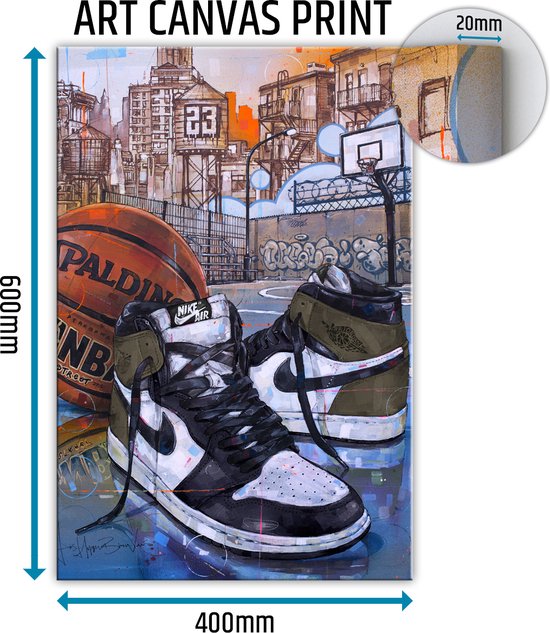 Sneaker canvas basketball dark mocha 40x60 cm
