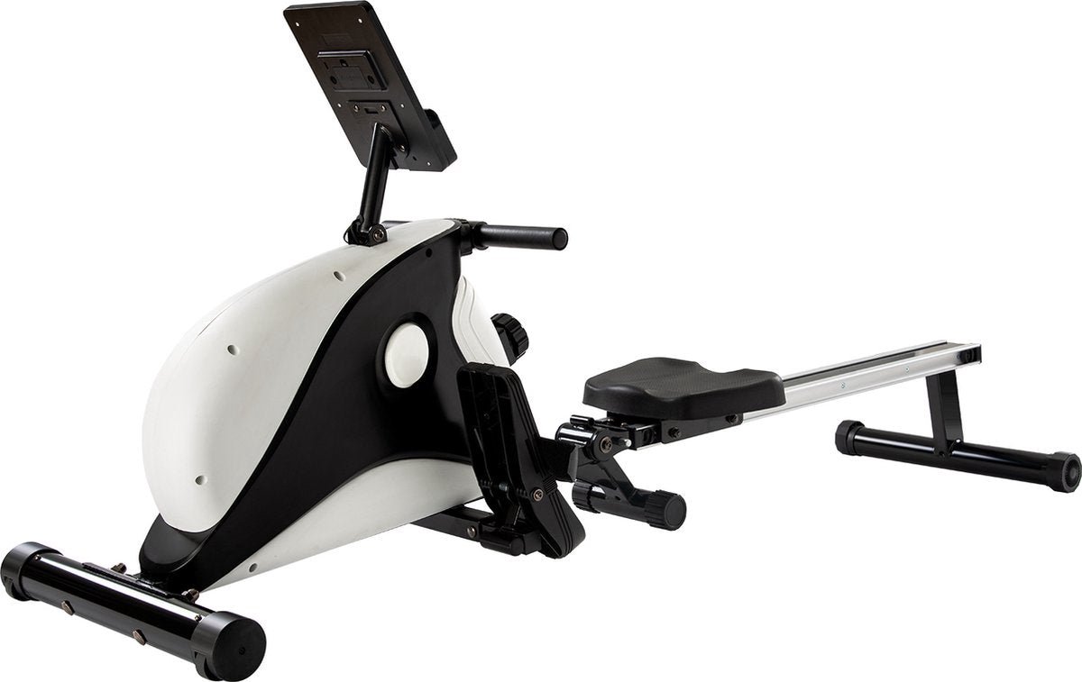 Afbeelding 3 van Merax Inklapbaar Roeimachine - Indoor Roeitrainer met Magnetisch Remsysteem - Fitnessapparaat met 8 Weerstandniveaus - Wit met Zwart