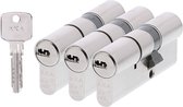 AXA Dubbele Veiligheidscilinder (Comfort Security) 3 stuks gelijksluitend: 30-45 mm, incl. 9 sleutels. SKG**