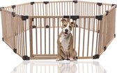 Safetots Houten Huisdierenpen Assortiment, Hexagon, 6 x 120cm (8 opties beschikbaar), Natuurlijk Hout, Hondenpen voor Huisdieren Honden en Puppy's, Puppyren, Hondenspeelruimte, Eenvoudige Installatie