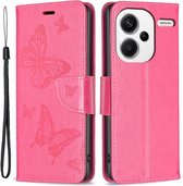 Coverup Vlinders Book Case - Geschikt voor Xiaomi Redmi Note 13 Pro+ 5G Hoesje - Roze