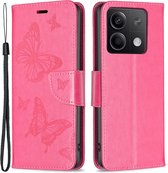 Coverup Vlinders Book Case - Geschikt voor Xiaomi Redmi Note 13 5G Hoesje - Roze