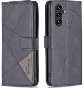 BINFEN Geometric Book Case - Geschikt voor Samsung Galaxy A05s Hoesje - Zwart