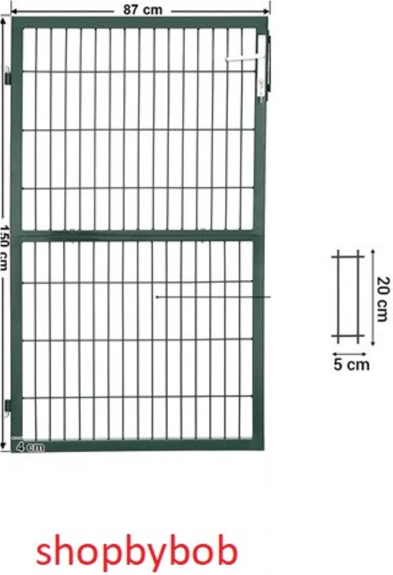 Foto: Shop by bob gegalvaniseerd poortdeur stalen robuust en duurzaam met slot en sleutelpoortafmetingen 150 x 106 cm groen