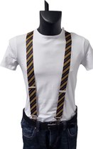 bretels heren - Bretels - bretels heren volwassenen - bretellen voor mannen - bretels heren met brede clip Zwart - Geel
