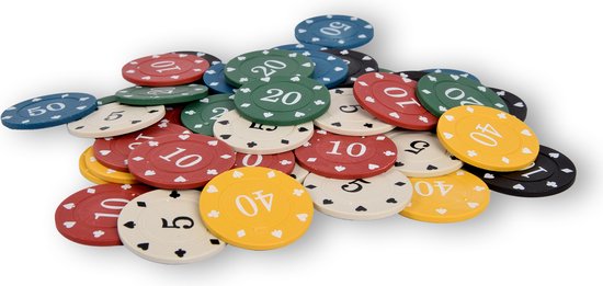 Pokerset - 48 Stuks poker chips - Poker set voor kaartspel, pokerspel en casino - pokerchips voor pokeren