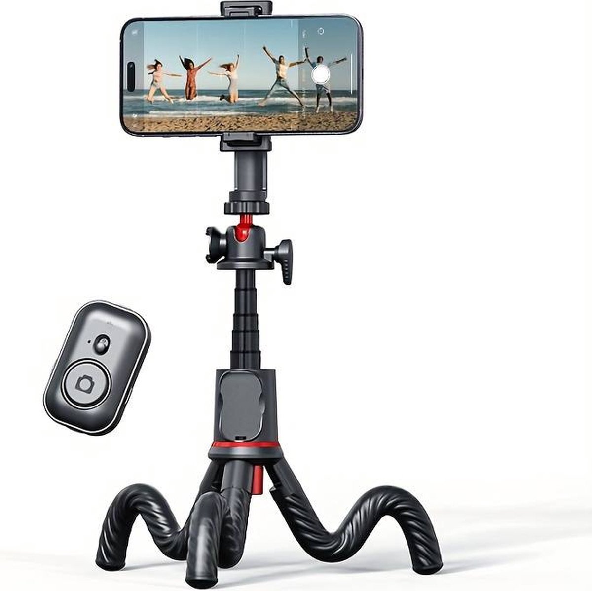 C03 Selfiestick - Octopusbeugel - Desktop en Mobiele Telefoonstandaard - Elektrisch Voertuig - Draadloze Selfie Stick - Sferische Gimbal - Stabiel Statief - Draadloze Afstandsbediening - Aluminiumlegering - Trolley Reizen - Draagbaar