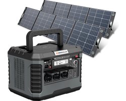 HEKO Solar® Master 2200 + Unfold 400 - Powerstation met Zonnepaneel - 2200W (4400W Piek) - 1944Wh Capaciteit - 400W Zonnepaneel - Draagbaar - Generator - Voor Noodpakket, Stroomuitval, Kamperen en Outdoor