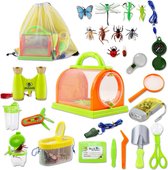 Survival Camping - 26-delige set voor kinderen - Buitenshuis Ontdekkings Speel Kit - Avontuur STEM Rugzak, Kompas, Verrekijker & Camping Insecten Vanger - Leuk voor kinderen