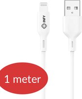 INFY - USB-A naar Lightning Kabel - 1 Meter Oplaadkabel - geschikt voor iPhone 8 t/m 14 - wit