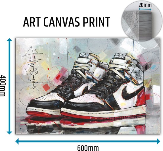 Sneaker canvas Union LA black toe 60x40 cm