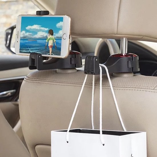 Telelefoonhouder - 2 Stuks - autostoel - smartphones - filmpjes kijken - achterbank - autostoel - haak - telefoon - bevestiger van Merkloos — afbeelding 4