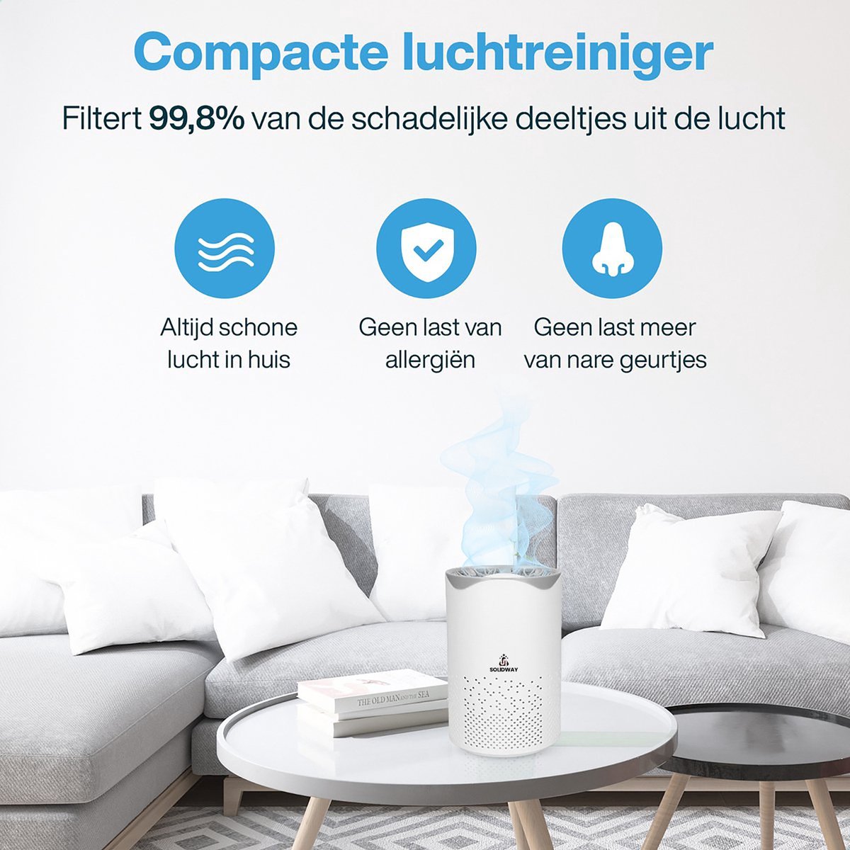 Luchtreiniger met Ionisator – Air Purifier met HEPA Filter – Clean Air – Luchtzuiveraar met UV – Incl. Extra Luchtfilterset — afbeelding 5