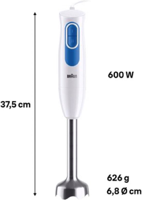Braun MQ20.001 - Staafmixer - 600 W - Blauw/Wit - EasyTwist-systeem van Braun — afbeelding 2