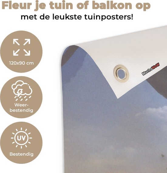 Affiche de jardin Dino - Animaux sauvages - Dessin - Enfants - Garçons - Enfants - 130x90 cm - Décoration murale Extérieur - Affiche de jardin - Toile de jardin - Affiche de clôture - Peinture de jardin