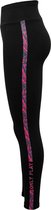 ONPROCK LIFE HW - SPORT - LEGGING - ZWART MET OP 1 BEEN EEN KLEURIGE BAAN - DAMES - MAAT XS -