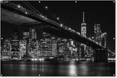Muurdecoratie New York - Brooklyn - Bridge - 180x120 cm - Tuinposter - Tuindoek - Buitenposter