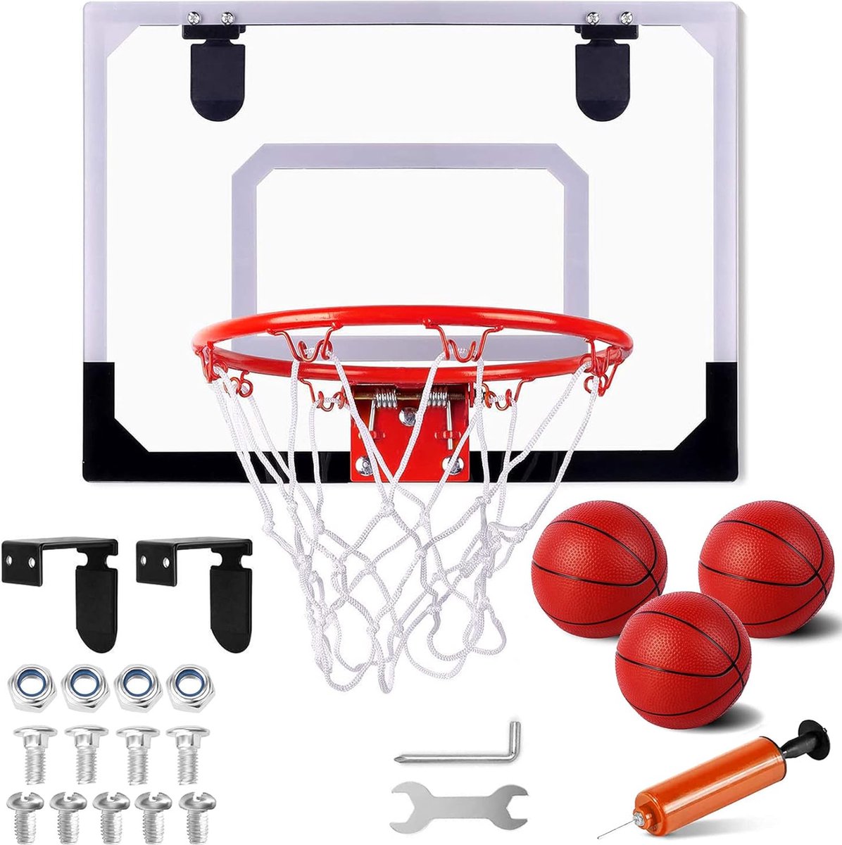Basketbalkorf voor Volwassenen - Verstelbare Hoogte - Duurzame Constructie - Inclusief Basketbal - Indoor/Outdoor Basketbal Set - Sportcadeau Optie - Ayangoods