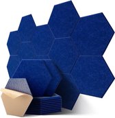 Hexagon akoestische panelen zelfklevend, 12 stuks hoge dichtheid geluidsabsorberende muur voor plafond / deur / wand decoratie en akoestische behandeling, afgeschuinde rand akoestisch schuim (30x26x0.9cm)