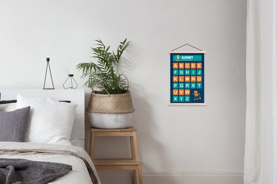 Affiche scolaire - Chambre d'enfant - Éducatif - Alphabet - 40x60 cm - Lattes vierges