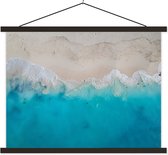Porte-affiche avec affiche - Affiche scolaire - Mer - Plage - Été - 150x113 cm - Lattes noires