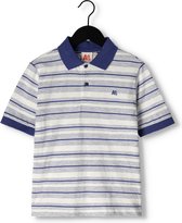 AO76 Carter Striped Polo Polo's & T-shirts Jongens - Polo shirt - Blauw - Maat 176