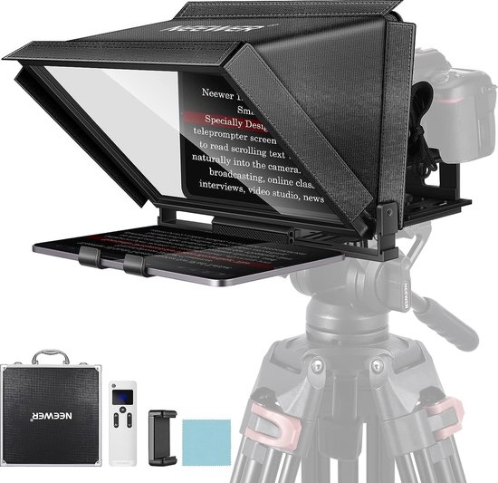 Teleprompter For IPad - Pro Teleprompters Smartphone DSLR Camera W/Remote & APP Control, 11'' HD Screen, Portable & Lightweight For Wide Angle Video Recording/Shooting/Vlogging/Live Streaming