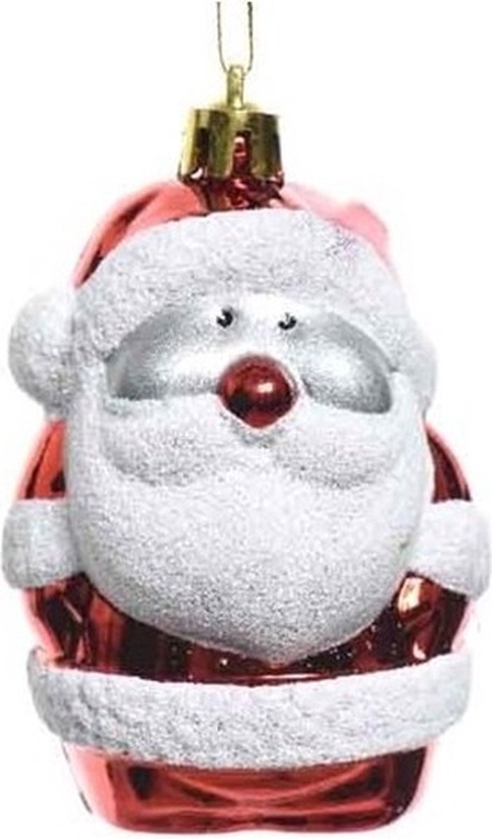 Decoris 1x Kersthangers figuurtjes kerstman rood 8 cm - Kerstmannen thema kerstboomhangers