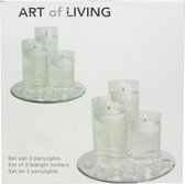 Art of Living Set van 3 partylichten, lantaarns glas