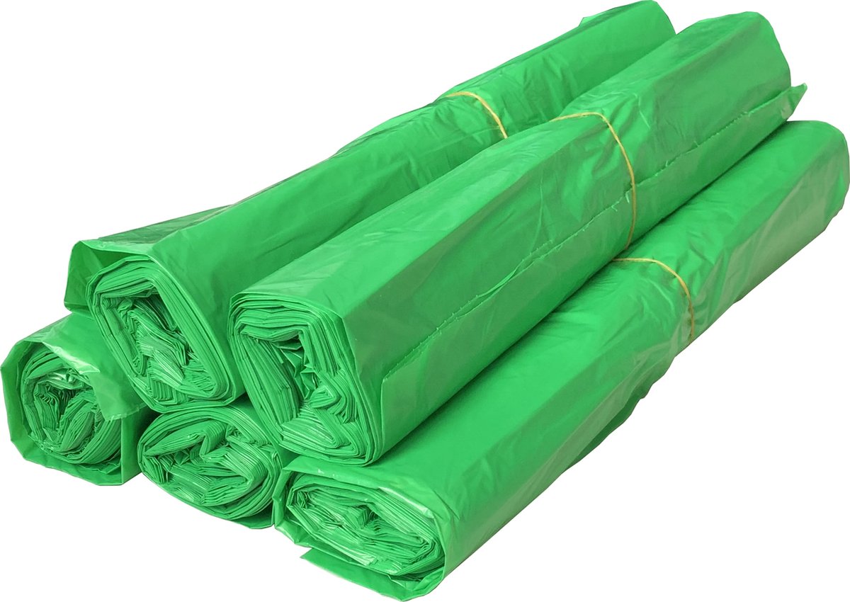 Goedkoopste Afvalzakken 120 liter groen - 70x110cm T25 HDPE - Doos 250 stuks