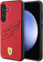 Coque arrière Samsung Galaxy S24+ - Ferrari - Rouge uni - Simili cuir